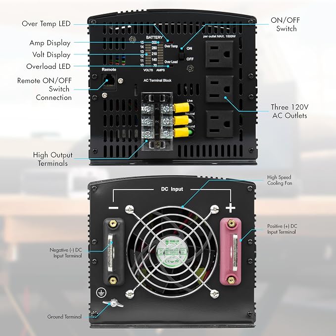 Wagan EL3748 12V 10000 Watt Power Inverter - Image 2