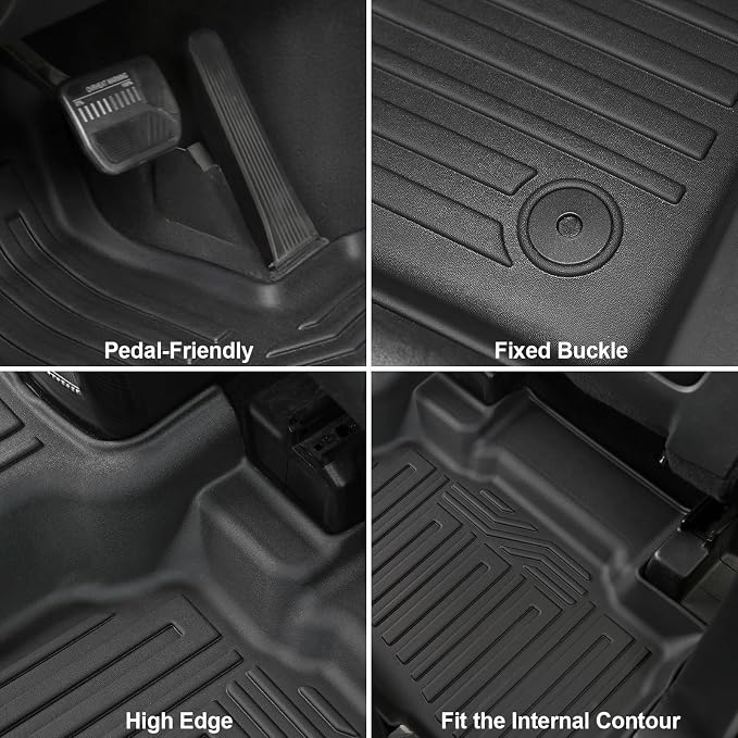 Floor Mats for 2025 2020-2024 Ford Explorer, All Weather TPE Floor Mat Cargo Mat - Image 4