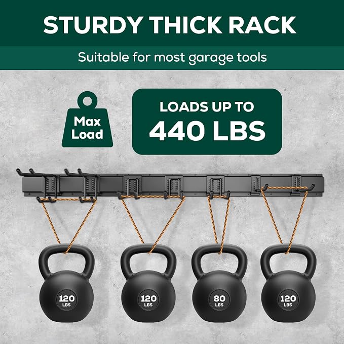 Garage Garden Tool Organizer Wall Mount, 48 Inch Garage Organizer Wall Mounted - Image 2