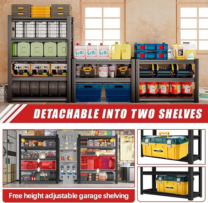 2500lb Capacity Heavy Duty Industrial Shelves | 5-Tier Steel Storage Rack | - Image 5