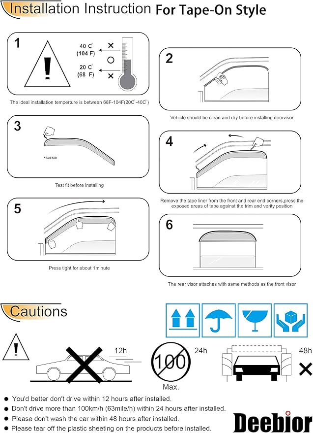 94248 Side Window Visor Wind Vent Deflector - Image 6