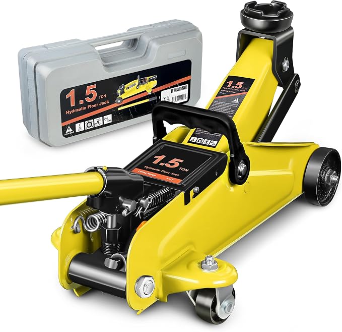 DNA MOTORING Low Profile Hydraulic Trolley Service/Floor Jack, 1.5 Ton Capacity by DNAMOTORING-Tools