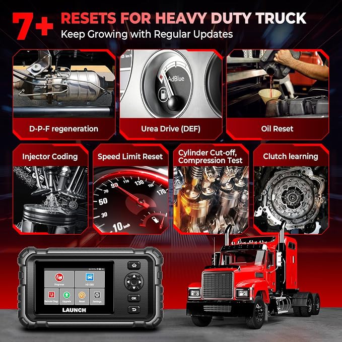 LAUNCH CRP129 HD Heavy Duty Truck Scanner, Full System Diesel Scanner - Image 2