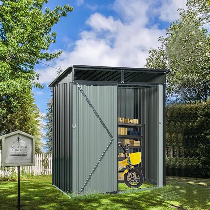 Metal 5x3 FT Garden Storage Shed, Outdoor Small Shed by Hipicute