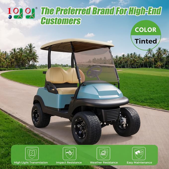 10L0L Golf Cart Windshield for Club Car Precedent 2004-Up, 2017-Up Onward - Image 2