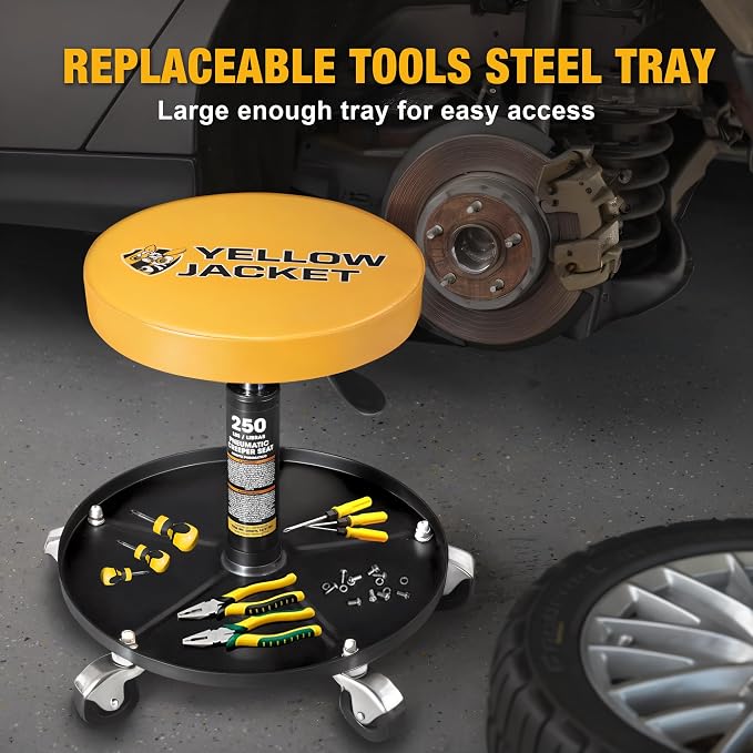 YELLOW JACKET Rolling Mechanic Stool - Image 5