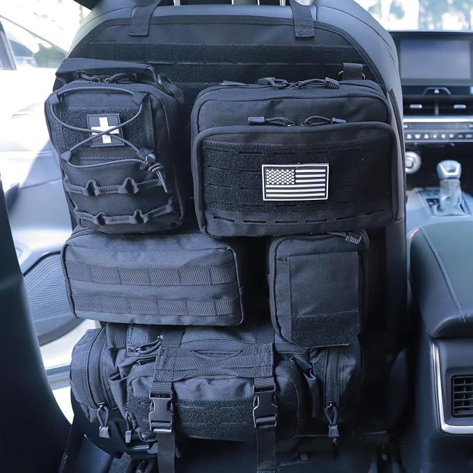 Universal Tactical Seat ​Back Organizer Vehicle Molle Panel Organizer Storage - Image 8