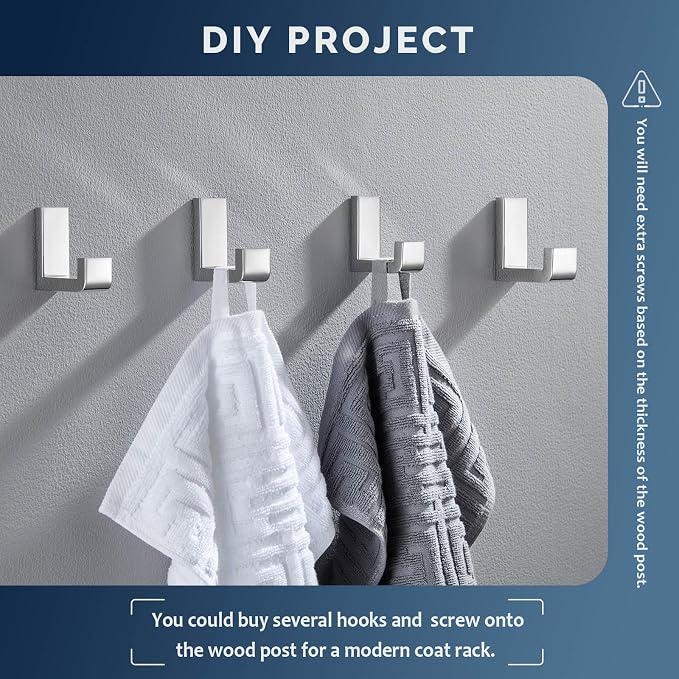 Angle Simple Towel Hooks, SUS 304 Stainless Steel Robe Coat Hooks - Image 4