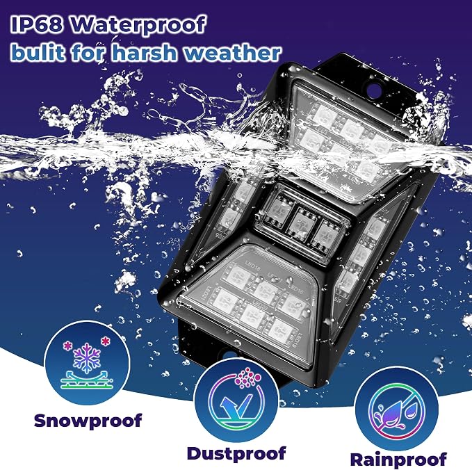 8 Pods 168 LEDs 5 Sides RGB Rock Lights, App/Remote Control Rock Lights - Image 6