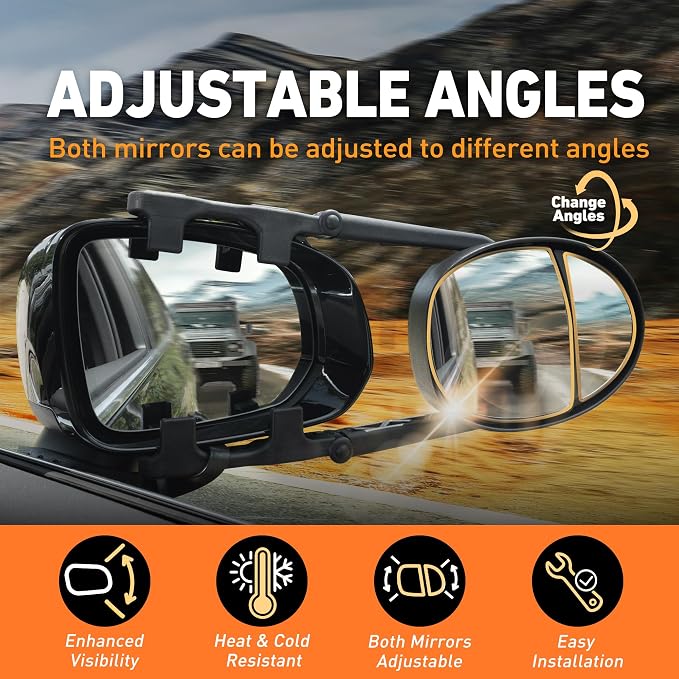 Extended Towing Mirrors, Universal Clip-On Side Mirror Extensions - Image 3