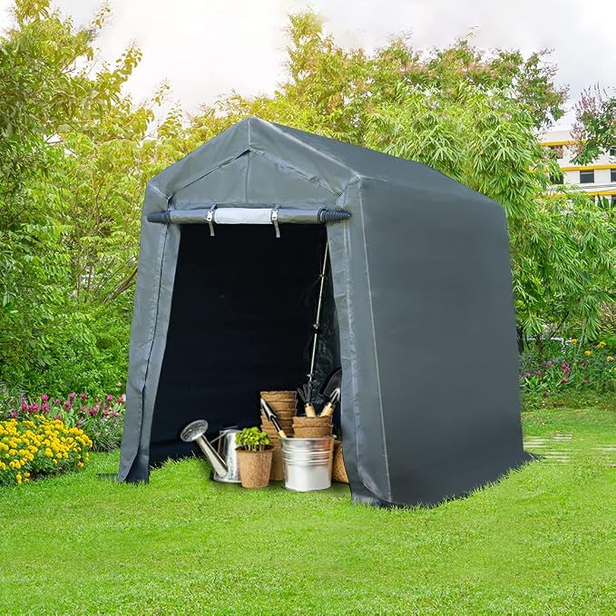 ADVANCE OUTDOOR 6X8 ft Outdoor Portable Storage Shelter Shed - Image 8