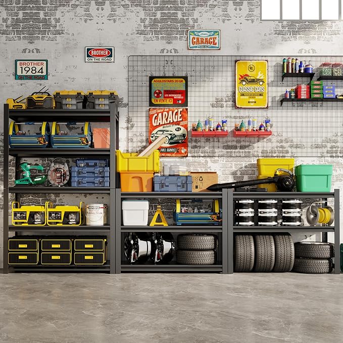 63''H Garage Shelving Heavy Duty, 1600LBS Storage Shelves, 5-Tier Adjustable - Image 2