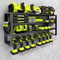 Large Power Tool Organizer Wall Mount, 4 Layers 8 Drill Holder Heavy Duty Metal by CFMASTER