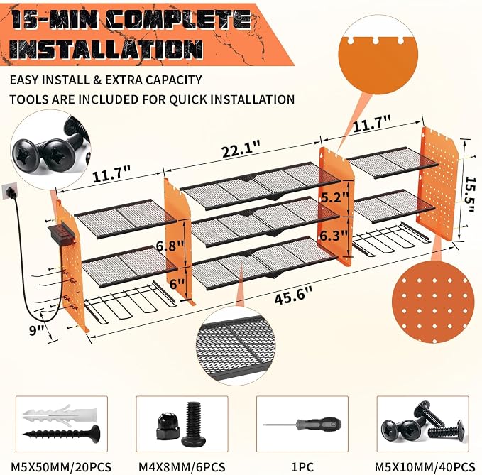 45" Large Power Tool Organizer Wall Mount - Image 3
