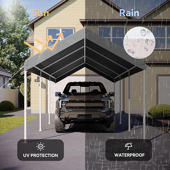 Aoxun 10x20 ft Heavy Duty Carport - Image 3