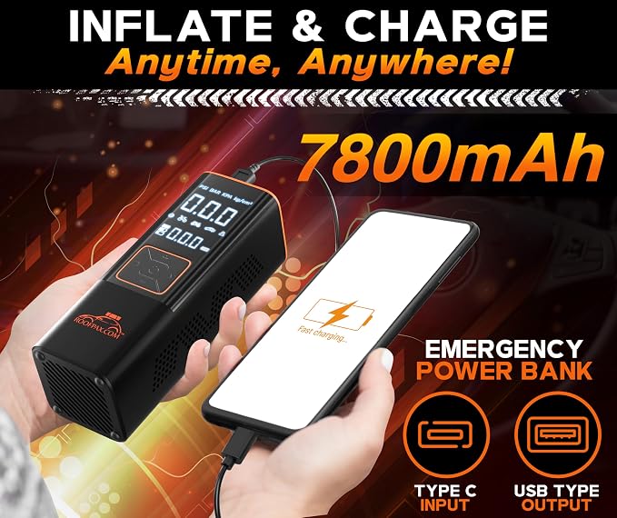 RoofPax Car Tire Inflator Portable Air Compressor 150 PSI Battery Powered 3x - Image 6