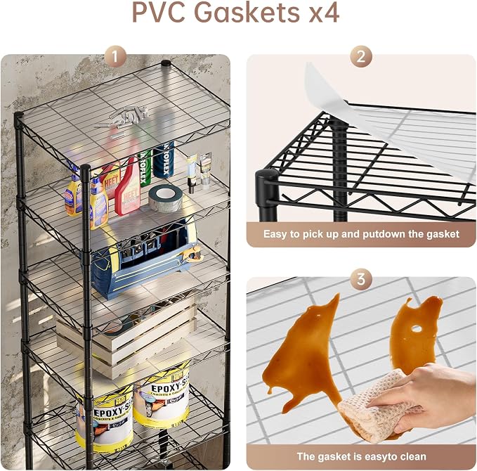 SINGAYE 6 Small Wire Shelves Kitchen Pantry Close Home Organizers and Storage - Image 4