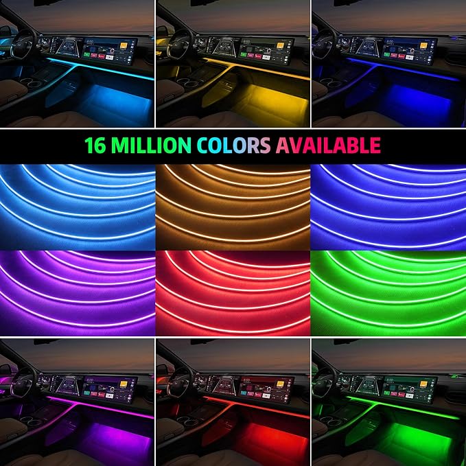Interior Car LED Strip Lights, AMKI Acrylic LED Lights RGB 10 in 1 - Image 3