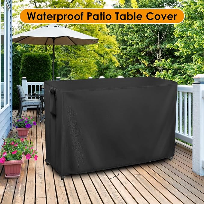 Kingling Outdoor Table Cover for Bar Table, 72 Inch Waterproof Patio Bar Cover - Image 7