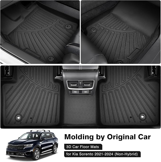 Powerty Floor Mats for 2021-2025 Kia Sorento Accessories All Weather Floor - Image 2