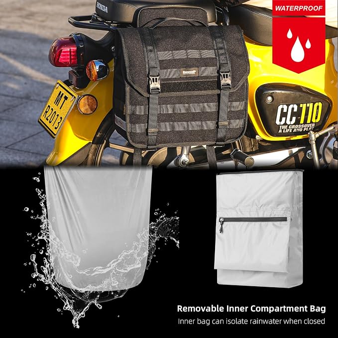Rhinowalk 13L Waterproof Motorcycle Saddlebags, 26L Total Capacity, Quick - Image 7