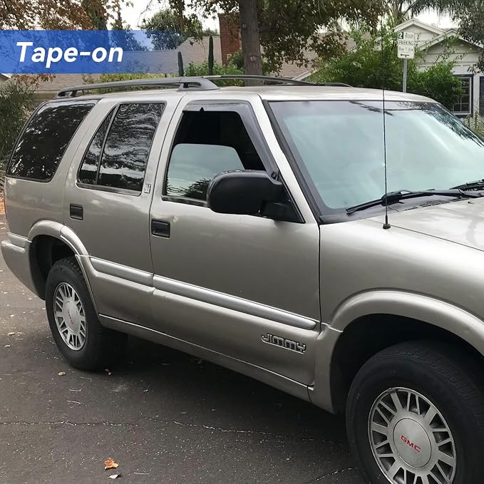 Window Visors Rain Guards for 1994-2004 Chevrolet S10/GMC Sonoma, Out-Channel - Image 3
