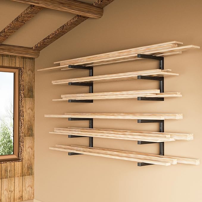 YYR Wood Organizer and Lumber Storage Rack Wall Mount, Heavy Duty Metal Shelf - Image 7