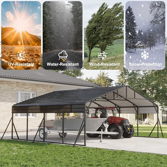 20x20 FT Metal Carport, Garage - Image 5
