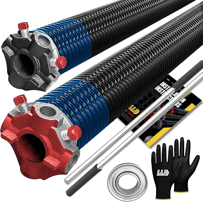 Garage Door Torsion Springs 283x2x37 Includes 1” Steel Bearing, and Winding Bars by GASHardware