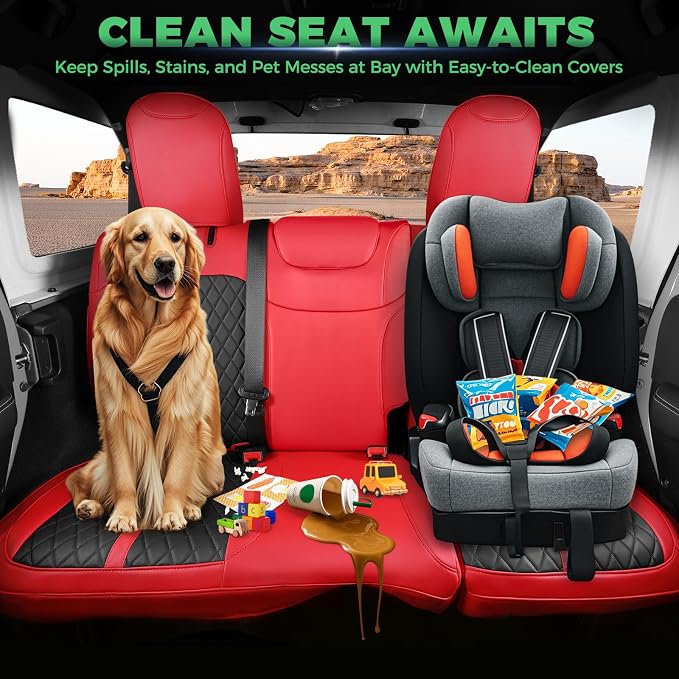 for Jeep Wrangler Seat Covers 4Door JL 2018 2019 2020 2021 2022 2023 2024 2025 - Image 7