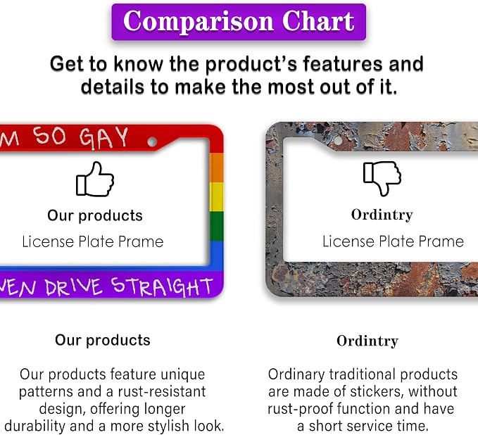 License Plate Frames Rainbow Automotive Exterior Accessories I'm So Gay I Can’t - Image 6