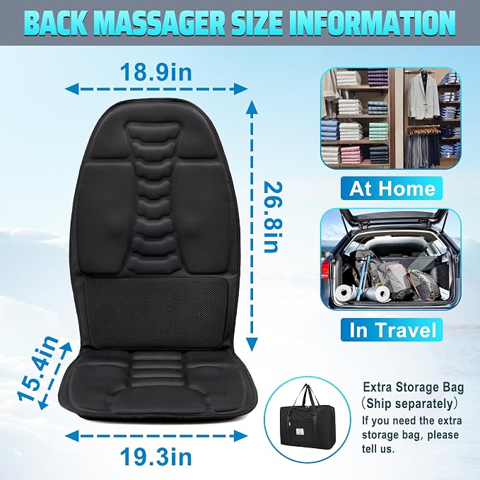 Massage Seat Cushion with Heat, Cooling Back Massager - Image 6