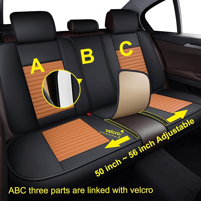 LINGVIDO Car Seat Covers, Breathable and Waterproof Faux Leather Automotive - Image 6