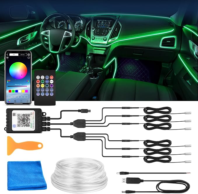 MICTUNING Car LED Interior Strip Light, 6 in 1 RGB Multicolor by MICTUNINGINC