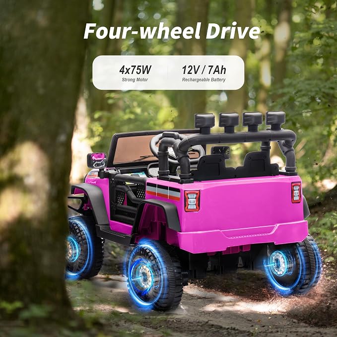 4WD Kids Ride on Car Truck, 12V 7Ah Kids Electric Vehicles Car Ride on Toy - Image 4