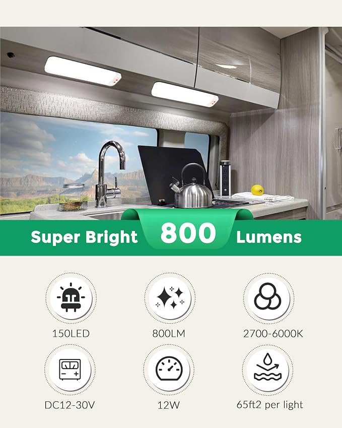 150LED 12V-30V RV Lights Interior, 12 Volt LED Lights - Image 2