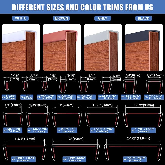 Rubber Edge Trim, Flexible Self Adhesive U Shaped Peel and Stick Edge Banding - Image 6