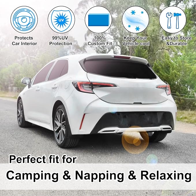 TINGLU Window Shades for Toyota Corolla 2014-2019 Accessories Car Side Full - Image 6