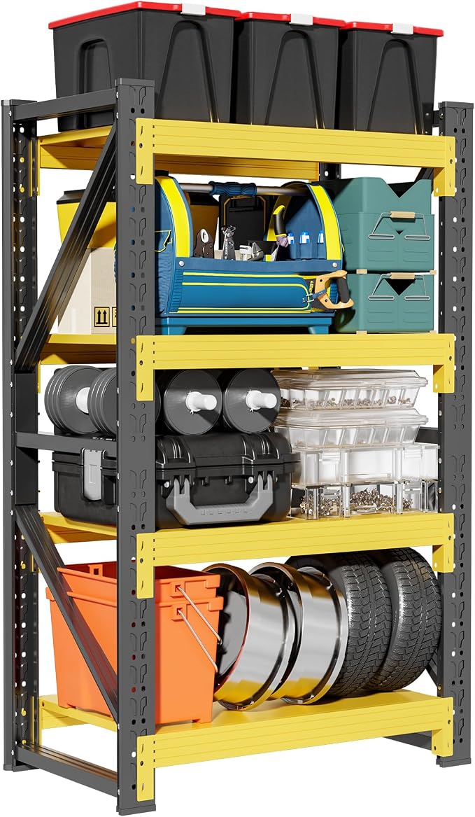 4-Tier Storage Shelves, Adjustable Industrial Metal Shelf System, 000lbs by Unknown