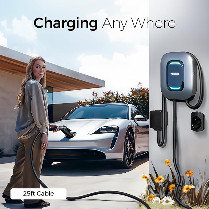 TESSAN Level 2 EV Charger, Hardwired Electric Vehicle Fast Charging Station - Image 4