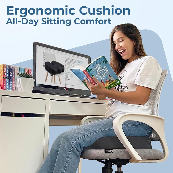 5 STARS UNITED Seat Cushion for Tailbone Pain Relief – Large Memory Foam - Image 2