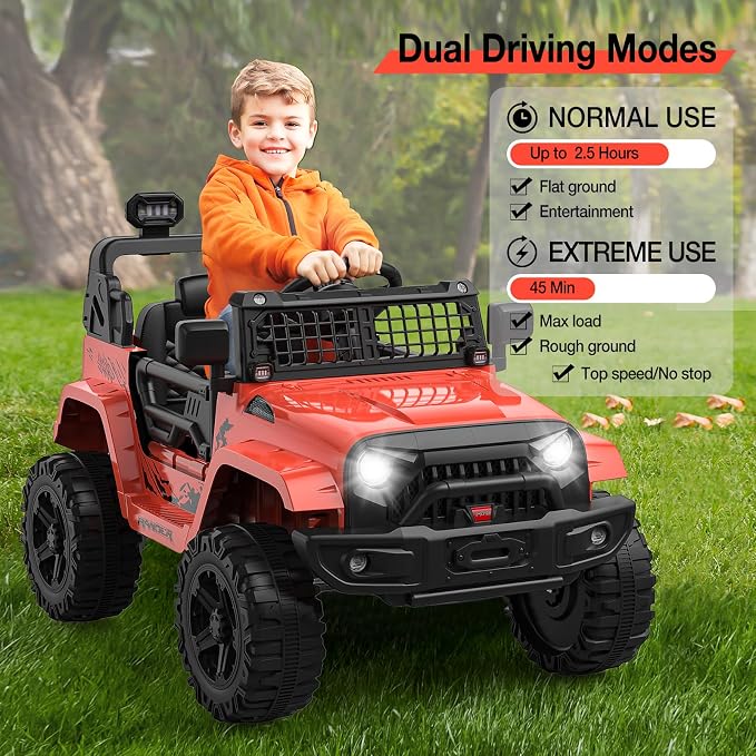 12V Kids Electric Ride On Truck Car w/Parent Remote Control, Spring Suspension - Image 5