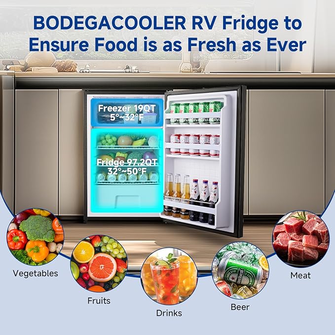 BODEGACOOLER 12 Volt Refrigerator, 116.2Quart RV Refrigerator - Image 4
