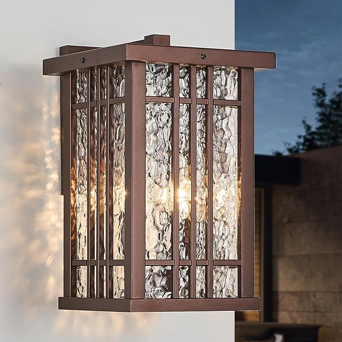 2-Light Outdoor Wall Light E26 Base Metal Frame by ROSYSKY