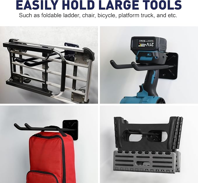 SMART JERRY - Garage Hooks Heavy Duty Tool Organizer │Wall Mount Hooks - Image 7