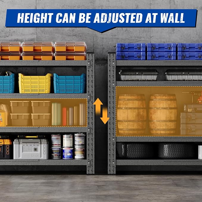 68" W Storage Shelves 8000lbs Garage Metal Shelving Heavy Duty Garage Shelves - Image 4
