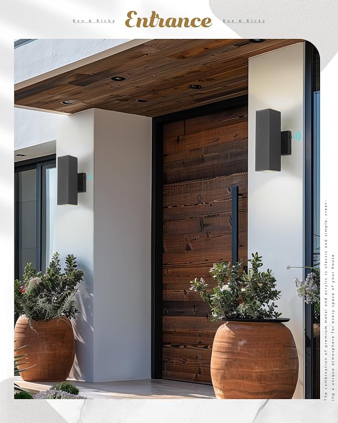Ken & Ricky 2 Pack Dusk to Dawn Outdoor Lighting, Modern Exterior Lighting - Image 3