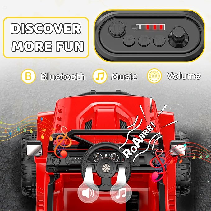 12V Ride On Truck Car with Remote Control, Kids Electric Vehicles with - Image 5