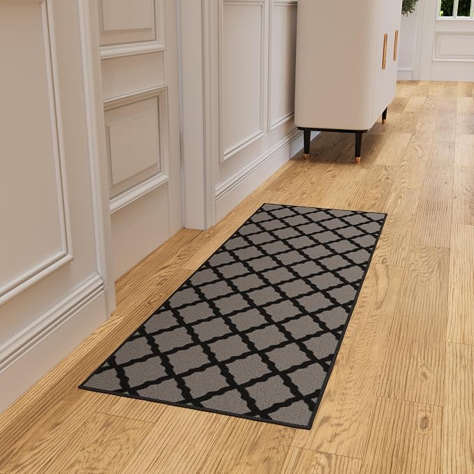 Ottomanson Hallway Runner Rug 2'2" x 6' Non Slip Trellis Area Rugs Easy to - Image 10