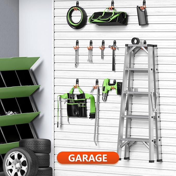 4 Pack 4.7x2.6 Inch Utility Steel Wall Mount Heavy Duty Garage Hooks - Image 7